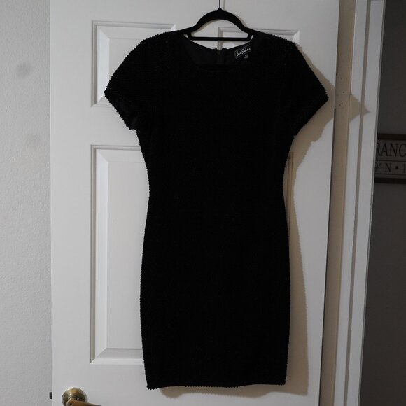 Sam Edelman Black Sequin Mesh Back Cocktail Dress - Picture 1 of 7